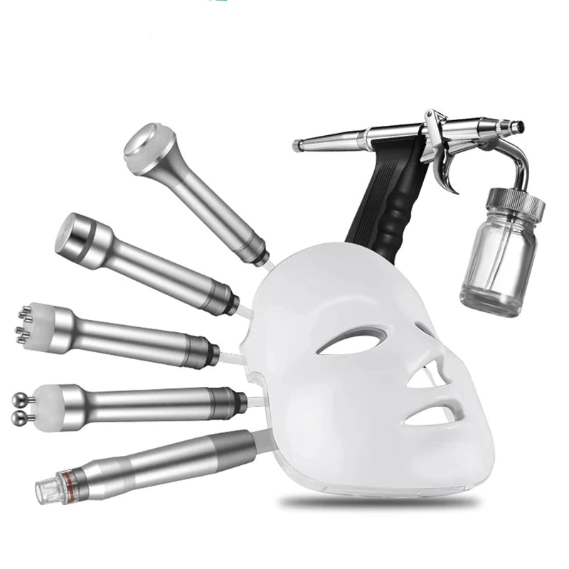 hot sale 7 In 1 Small Bubbles RF Hydra Deep Facial Cleaner Facial Massage Machine Skin Oxygen Care Device