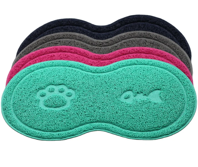 High quality anti slip waterproof large pet pvc coil trapper toilet mat pet cat litter mats cat litter trapping mats
