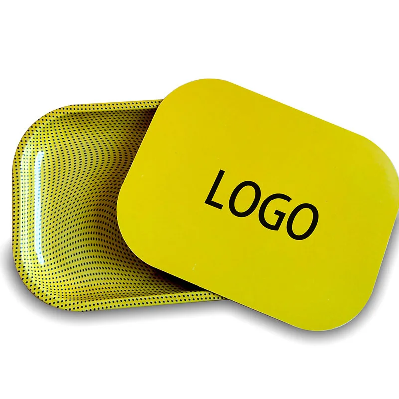 Smoking accessories available customize white label metal rolling trays with magnetic lid