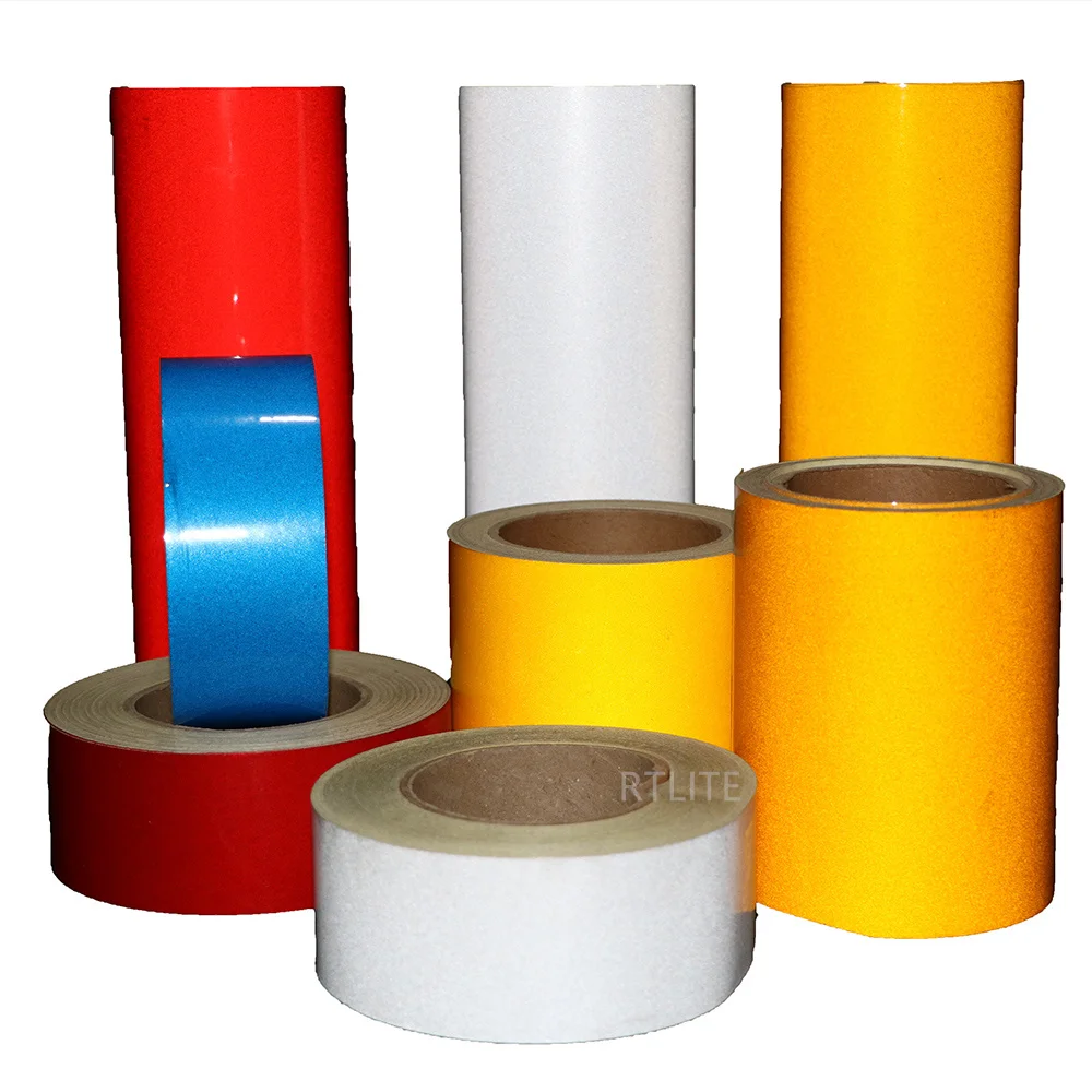 Glass Bead Advertisement B Grade Reflective Sheeting Self Adhesive Reflective Vinyl Rolls for Digital printing Road Safety Guide