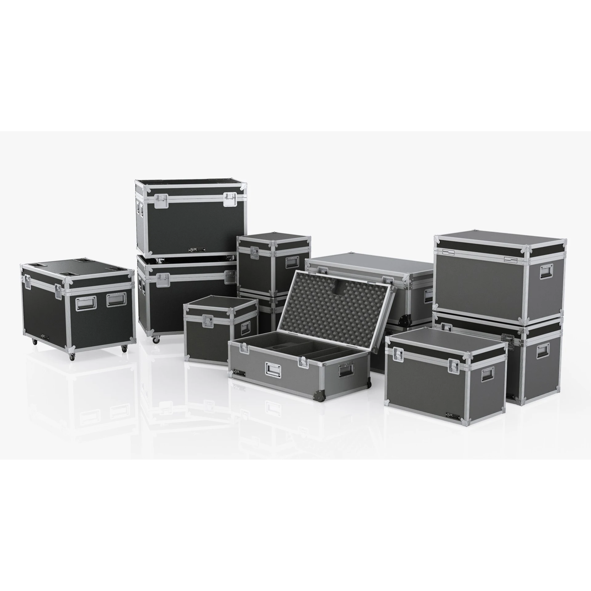 Custom Wheeled Hard Aluminum Flight Case for Equipment Transportation, Durable Aluminum Instrument Tool Carrying Case with Foam