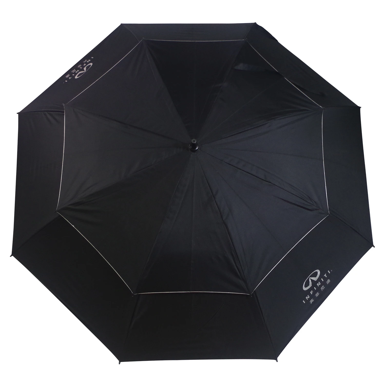 High quality double vented layer super large with silver coated custom logo business gifts golf umbrellas