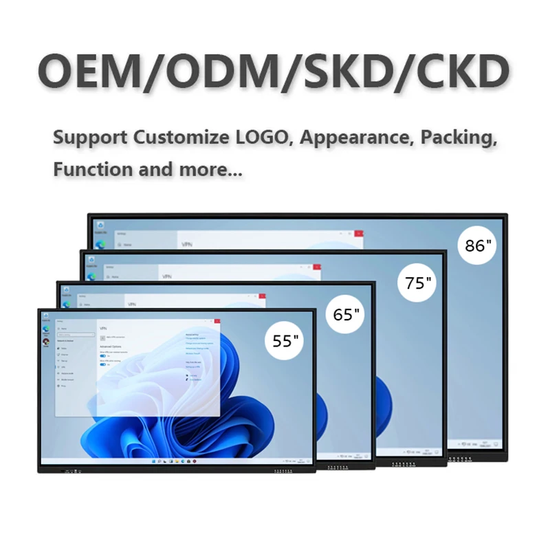 LuxGaze 43 Inch Teaching Smart Board Touch Screen Supply Infrared 4k Lcd Digital Interactive Smart Boards For Schools Teaching