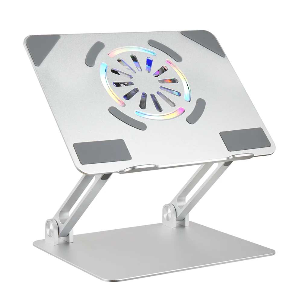 Custom Logo Foldable Adjustable Aluminum RGB Light Sturdy Support Game Notebook Holder Laptop Stand