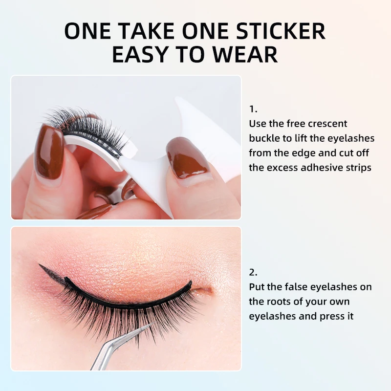 Reusable Self Adhesive Eyelashes No Glue or Eyeliner Needed,Easy To Apply 3 Secs To Put On, Stable/Non-slip Waterproof