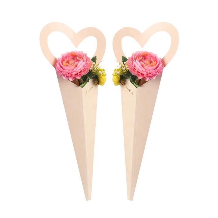 Wholesale Flower Bouquet Box Flowing Wrapping Valentine Paper Packaging Box for Flower