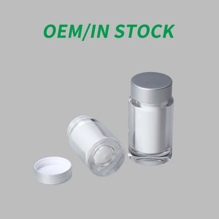 Wholesale acrylic supplement pill vitamin bottle label capsule bottle with child proof lid