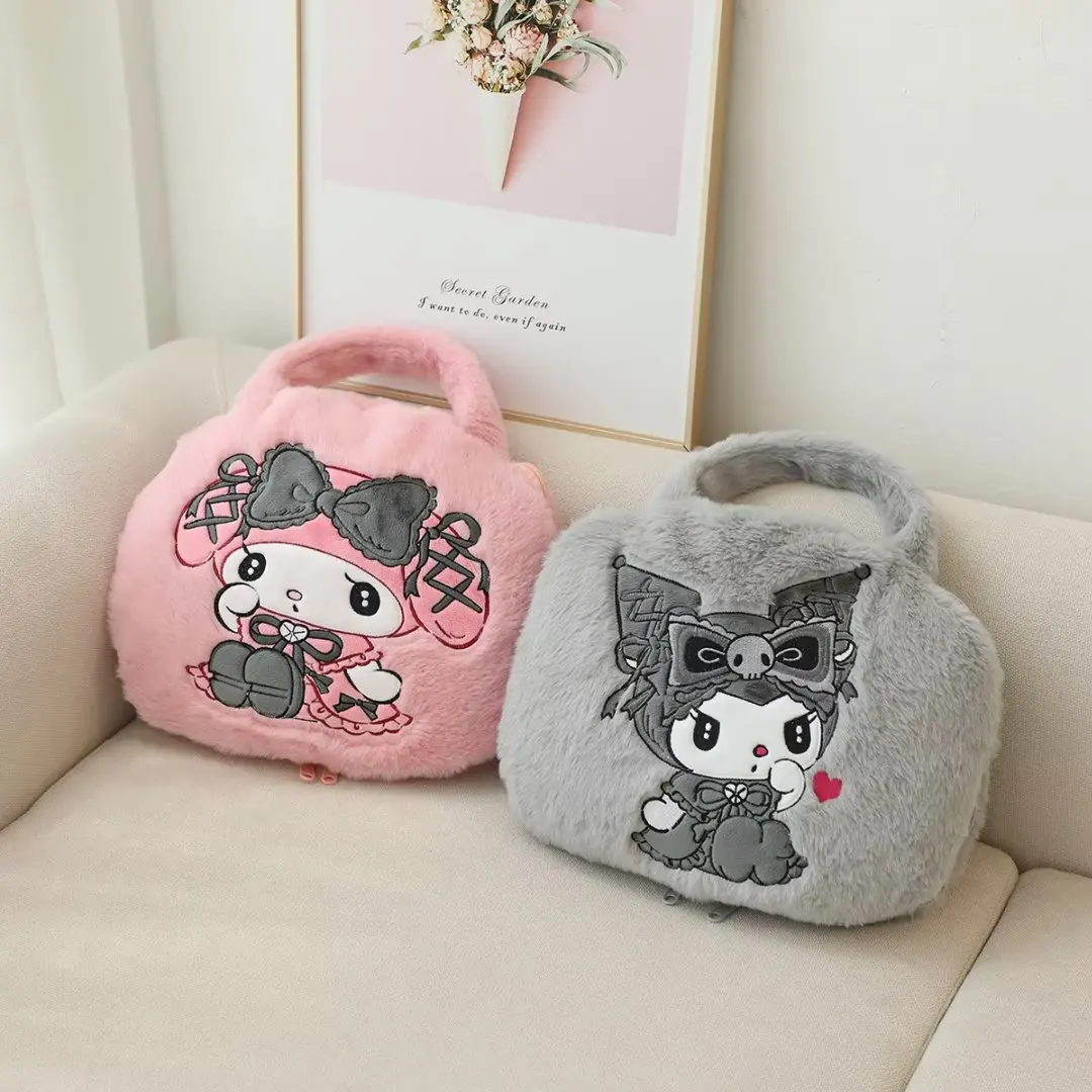 150cm Sanrioed My Melody Kuromi Plush Pillow Blanket All-In-One Carry Bag Kawaii Pillow Sofa Decor Coral Fleece Portable Blanket