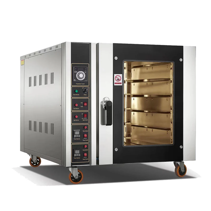 Caterwin Commercial Steam Bakery Equipment 5 Trays Gas Baking Ovens Bread Toast Cake Hot Air Circulation Convection Oven