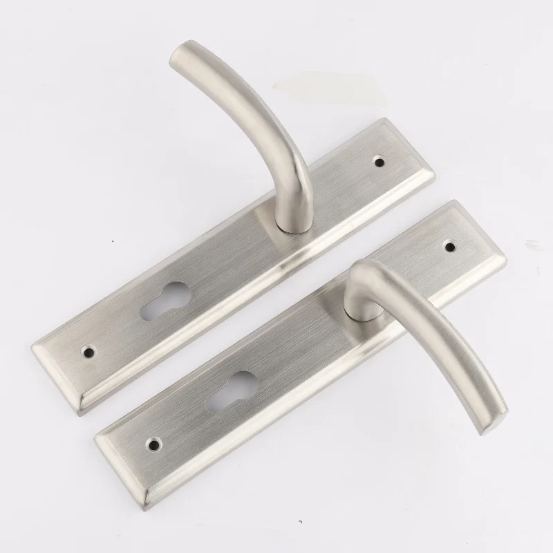 Modern Long Plate Door Handles Lock,  Stainless Steel Heavy Duty  Entry Handleset Mortise Door Lock