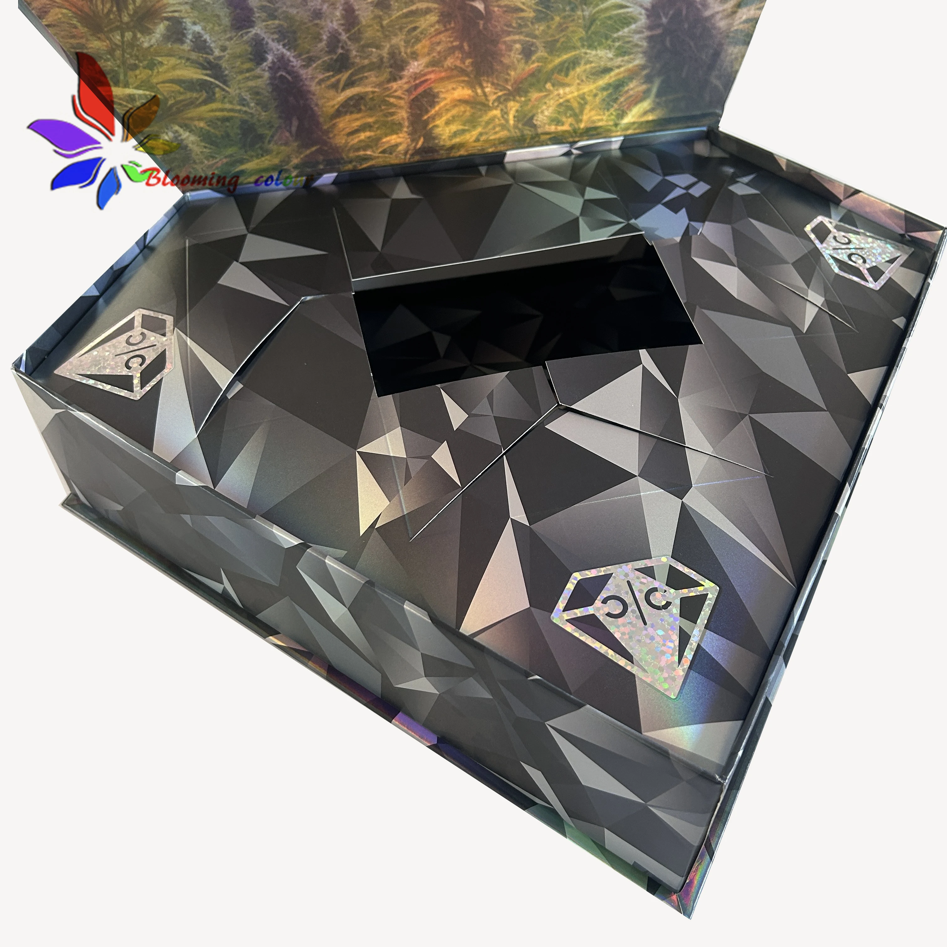 Custom private label shiny packaging box art design packaging gift box