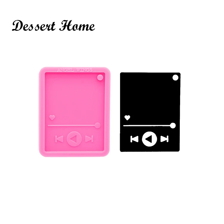 Блестящая силиконовая форма для музыкального плеера DY0695, «сделай сам», 7,5*5,6/3,7*2,8, форма для брелоков из эпоксидной смолы, формы для рукоделия, форма для подвесок ручной работы