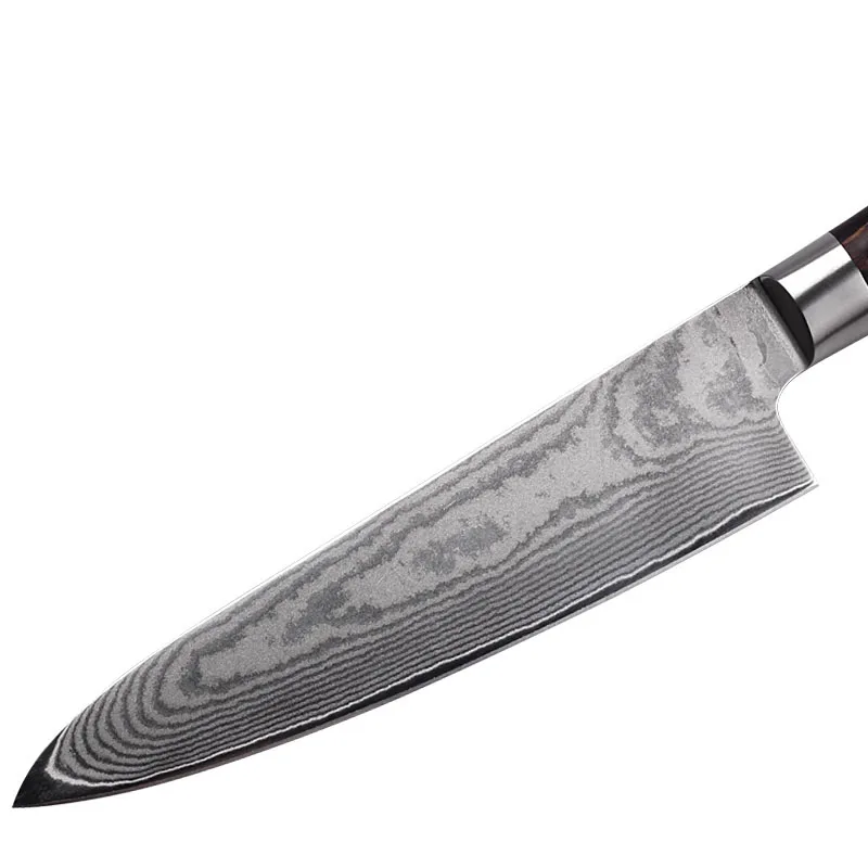 4 Pcs Professional supplier high-end pakka wood carbon steel damascus steel AUS 10 steel knife set