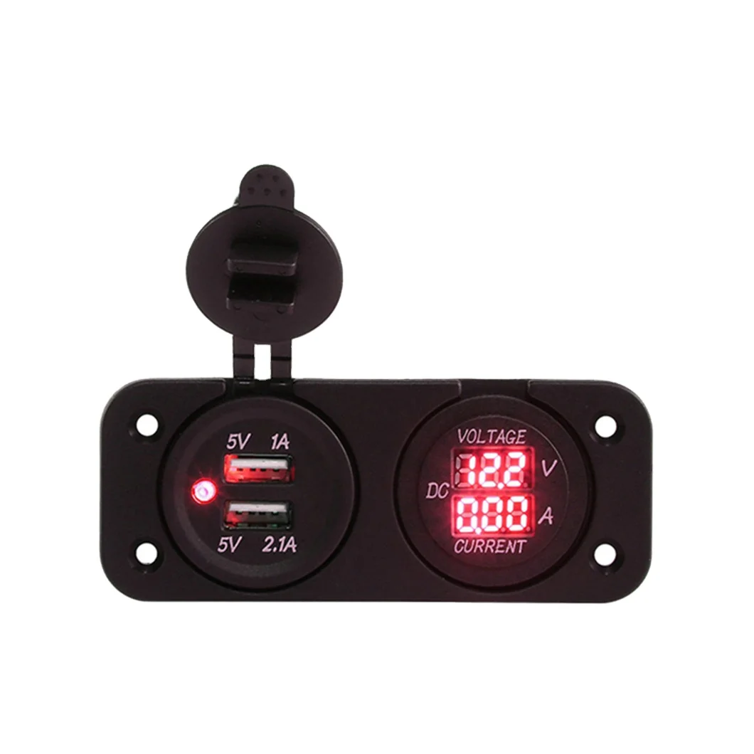 WELFNOBL high-quality 5V 3.1A original multi-color LED new wireless voltmeter 12V dual USB port car charger socket