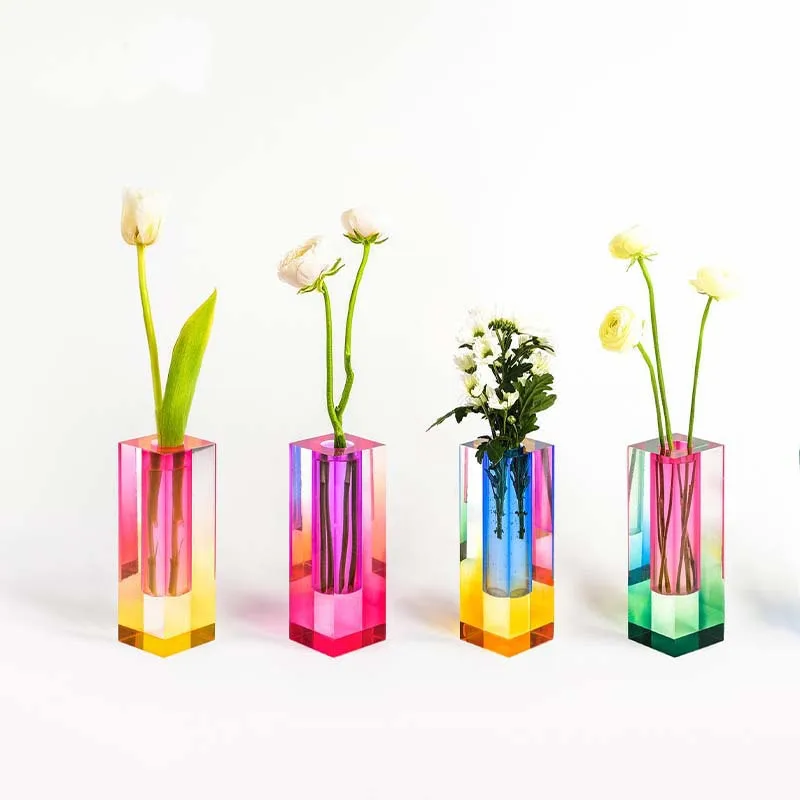 Acrylic Luxury Crystal Vase Ornaments Living Room Flower Mashite Modern Minimalist European Table Decoration