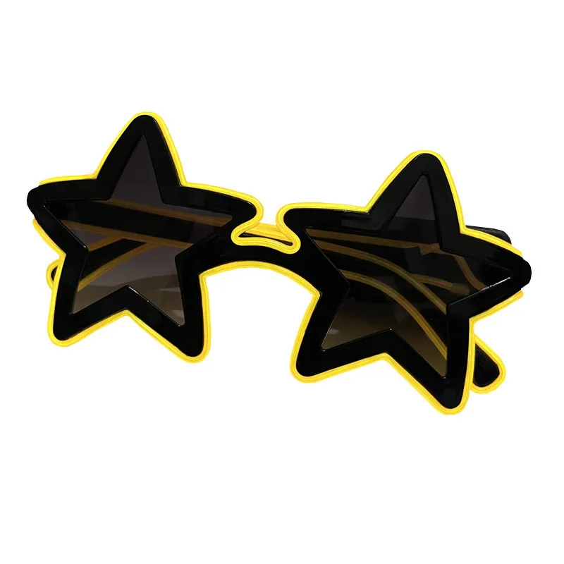 Яркие светодиодные светящиеся очки с пятиконечными звездами