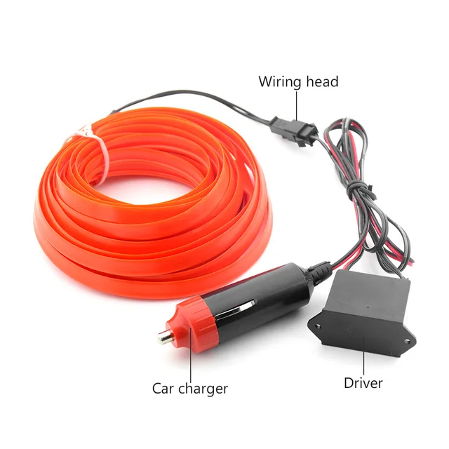 Moulding Trim Red green white purple Ice Blue Orange Yellow Pink 3m 5m battery Customize el wire
