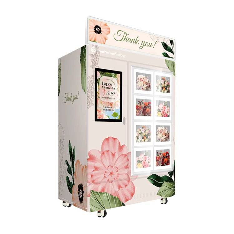21 5 дюймовый сенсорный экран автоматический шкафчик торговый автомат Холодильный свежий цветок