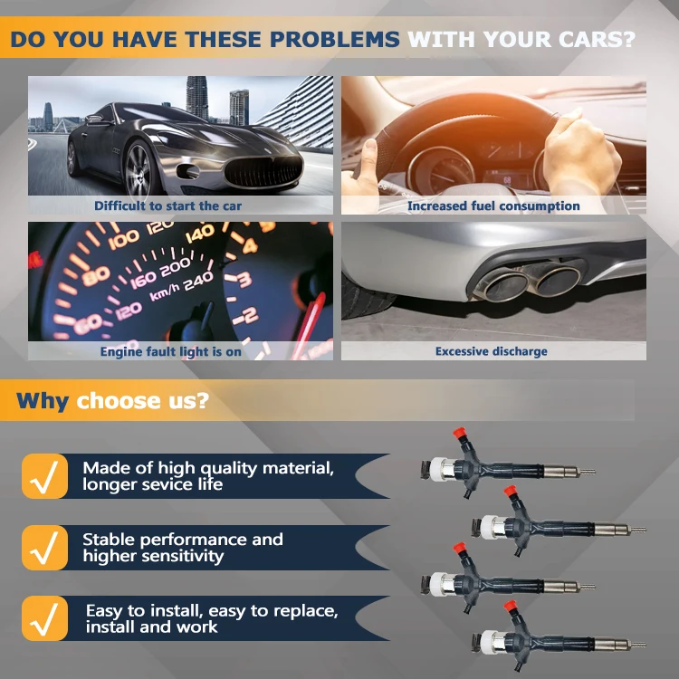 Wholesale factory direct sale engine parts Fuel injector  095000-0801 for DENSO