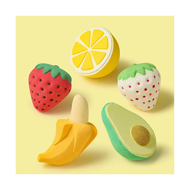 Happy Fruits Christmas Kids Bath Salt Bath Bombs Powder Gift Set Organic Salt Bath Bombs With Flowers