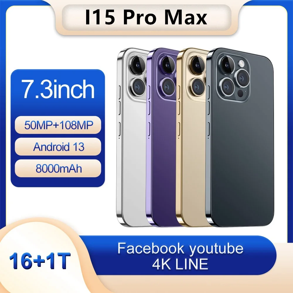 Оригинальный телефон 15pro max Clone 15 Pro Max Celular смартфон 5g 512gb 256GB 1TB Мобильный