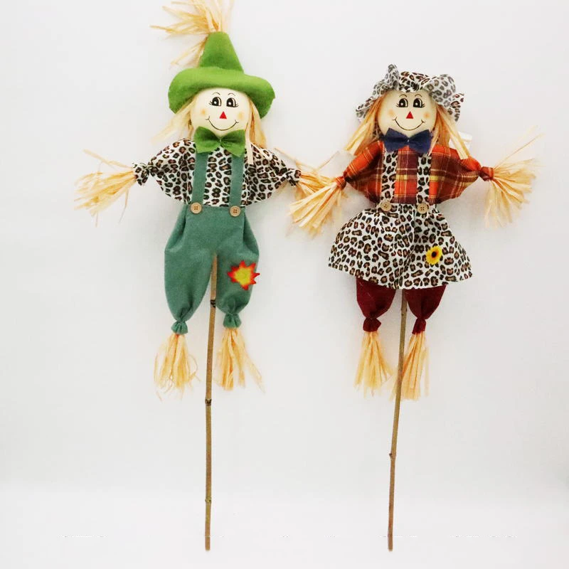 Senmasine Halloween Fall Harvst Autumn Thanksgiving Picks Scarecrow Decor For Garden Yard Porch Birds Away Outdoor Decorative