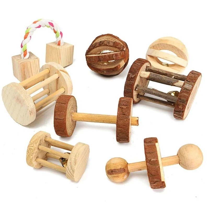Pet Wooden Tooth Grinding Toys for Hamster Chinchilla Small Animals Teeth Chewing Toys Cage Accessories