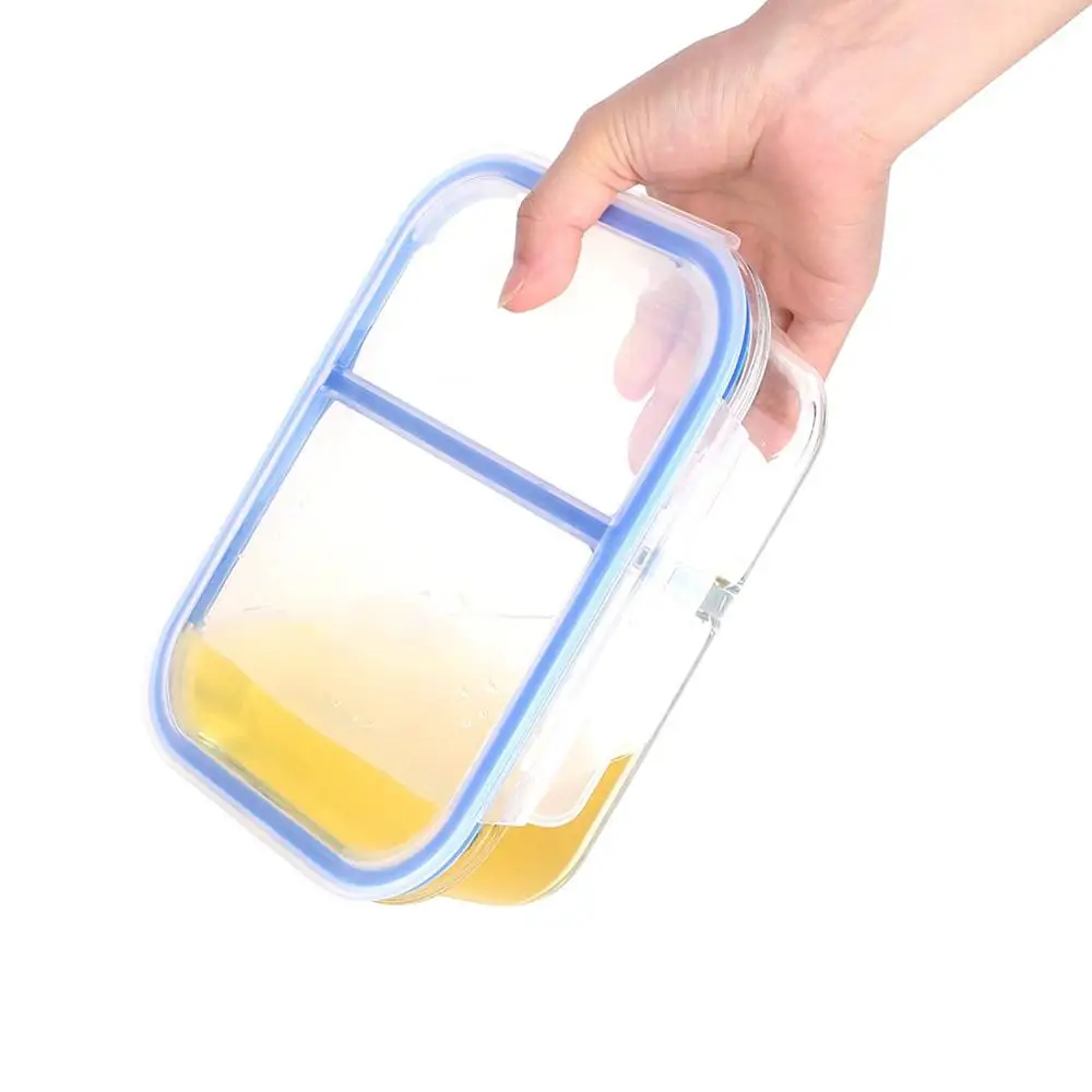 Amazon Лидер продаж 3 шт. наборы для ухода за кожей стекло bento box отсек pyrex стекло коробки обедов с делителем