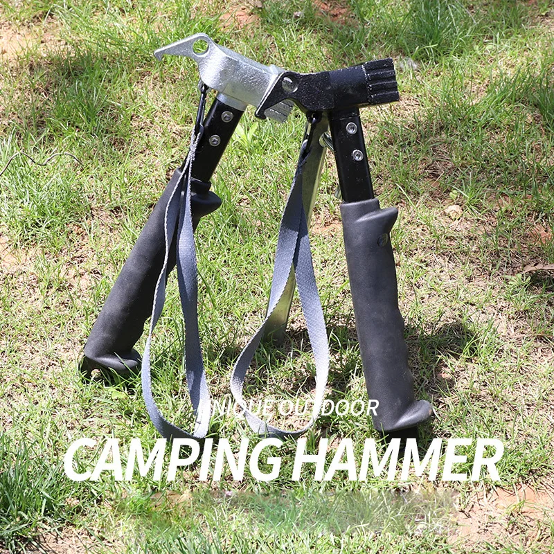 Customization Multifunction Camping Hammer For Outdoor Tent Steel Hammer Head Iron With Rubber Handle