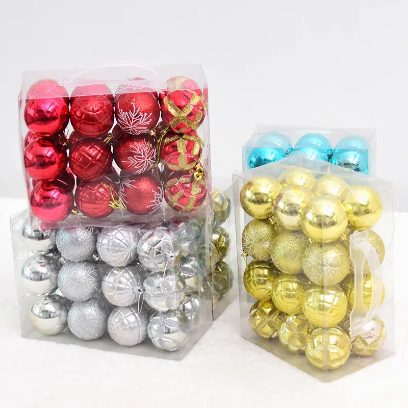 Роскошные медные Золотые/синие украшения для рождественской елки, набор подвесных шаров, Рождественский шар