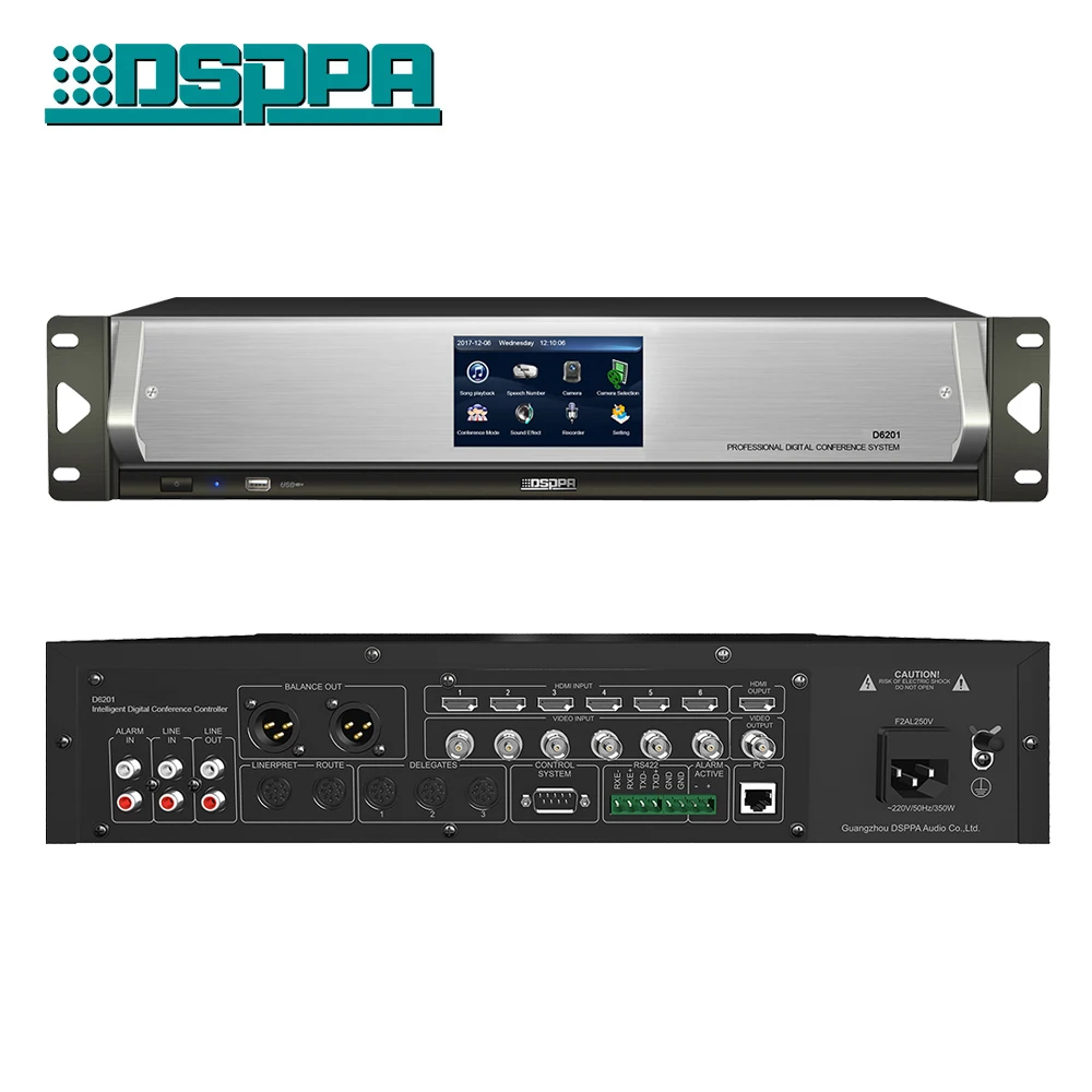D6201 Intelligent Conference System Digital Audio Microphone Conference Host Controller for Major Programs