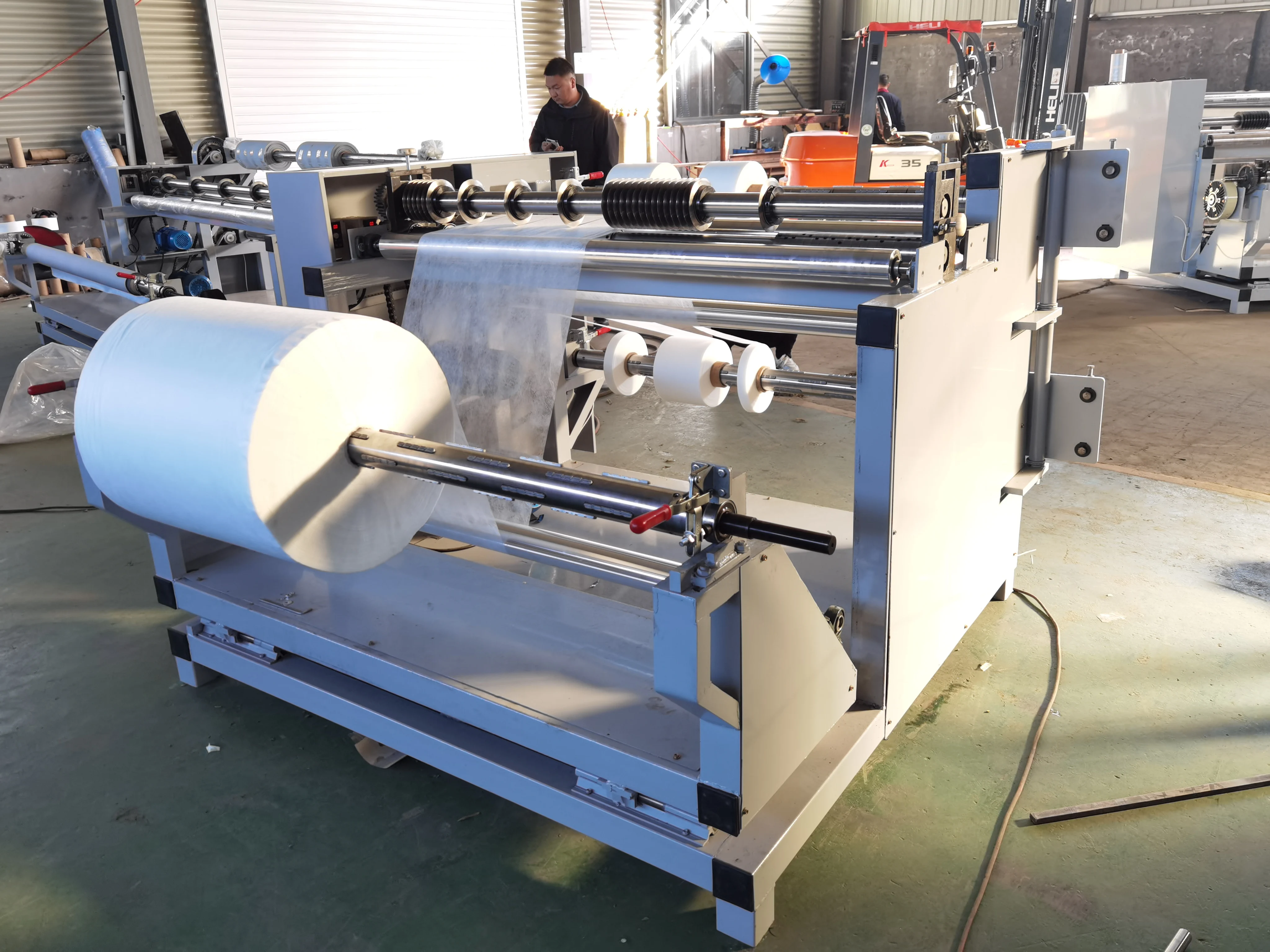 Paper roll slitter machine automatic label rewinder semi automatic thermal paper slitting machine slitting rewinder