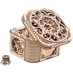 Birthday Gift Children Creative Jewelry Box Wooden 3D Mechanical Assembly Transmission Assembly Model Educational Toys