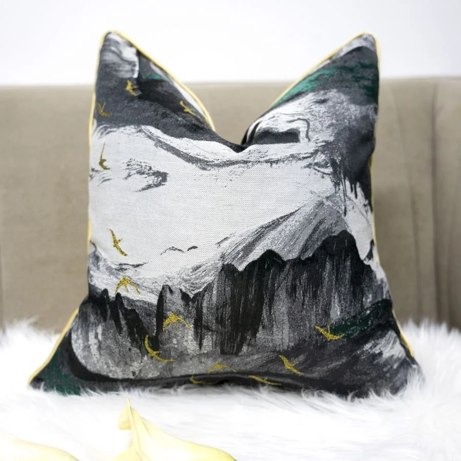 Hot Selling Nordic Light Luxury Fashion Throw Pillow Covers Gold Splicing Luxury Jacquard Decorative Cushion Cover