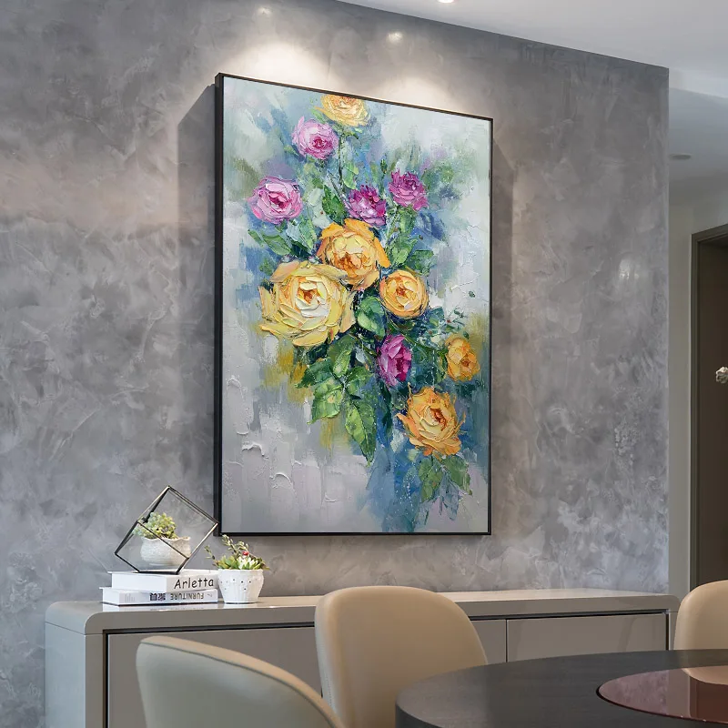 Popular Hot Sale Modern Decoration Oil Paintings Art Wall Painting Canvas Flowers Hand Painted Oil Painting 20*30 inch