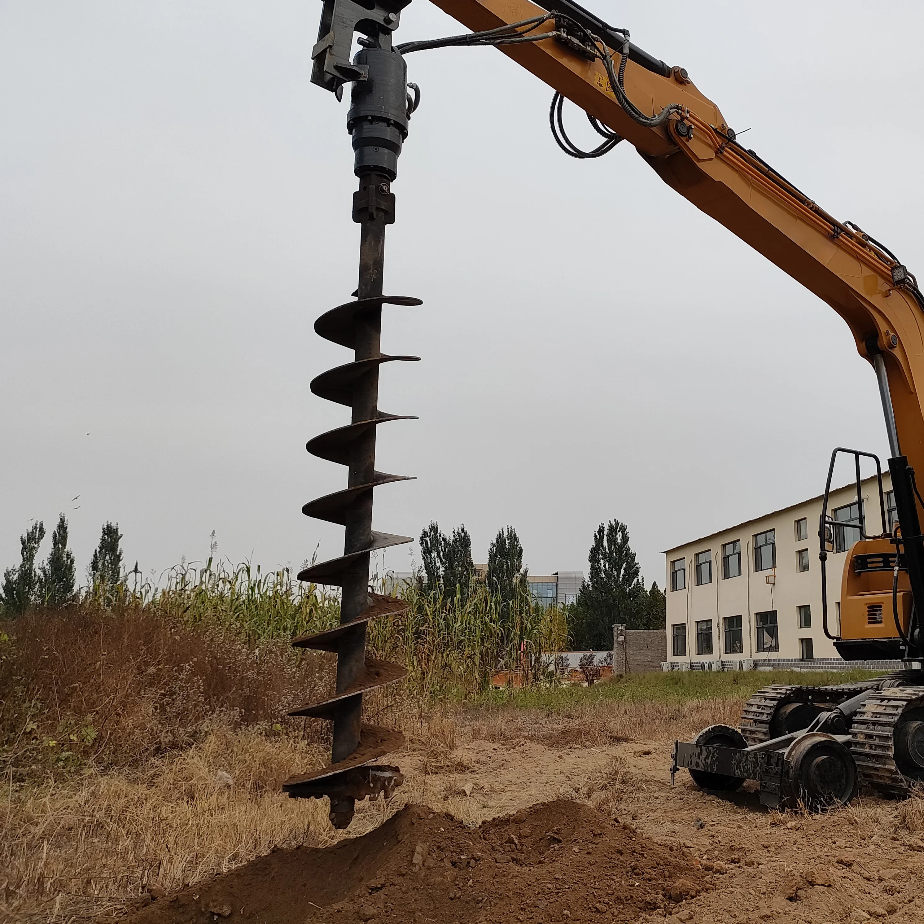 High quality CE ground deep post hole digger auger drill 20 tons excavator install