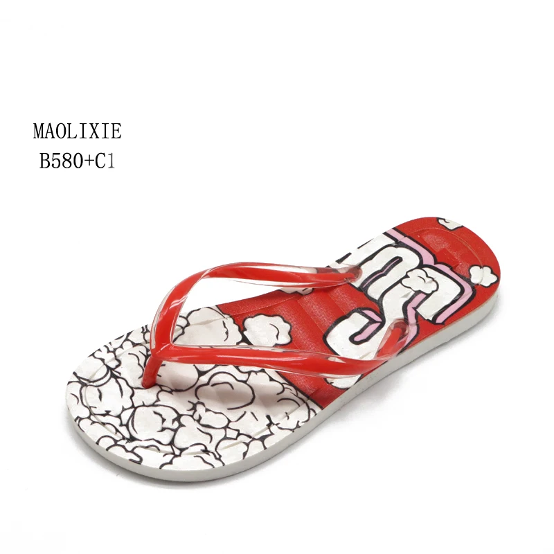 Summer ladies slippers girl home shoes plastic custom printed flip flops footwear ladies chappal wholesale