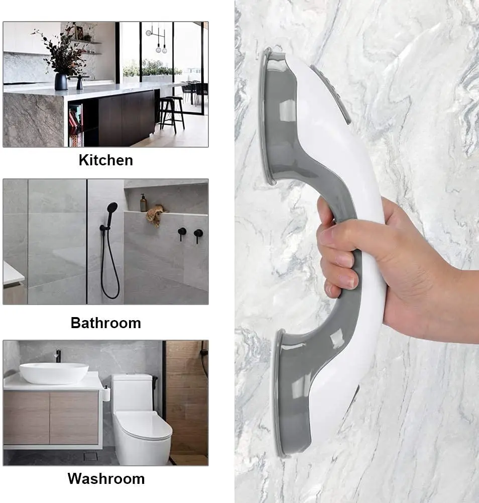 Factory price 30mm Bathroom Toilet Custom Logo Seniors Handicap Grab Bars  elderly easy install shower suction grab bar rail