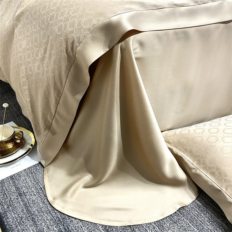High Quality Natural Tencel Luxury Comforter Breathable Fabric Duvet Cover Set Bedding