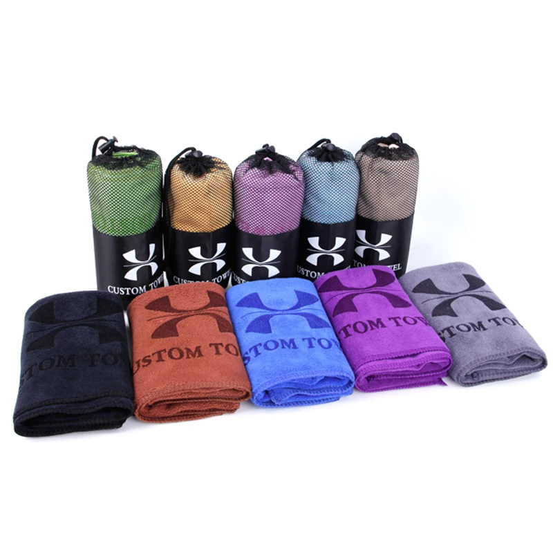 Wholesale Microfiber Sport Gym Towel with Logo custom 400gsm Travel Camping Yoga fitness workout towel