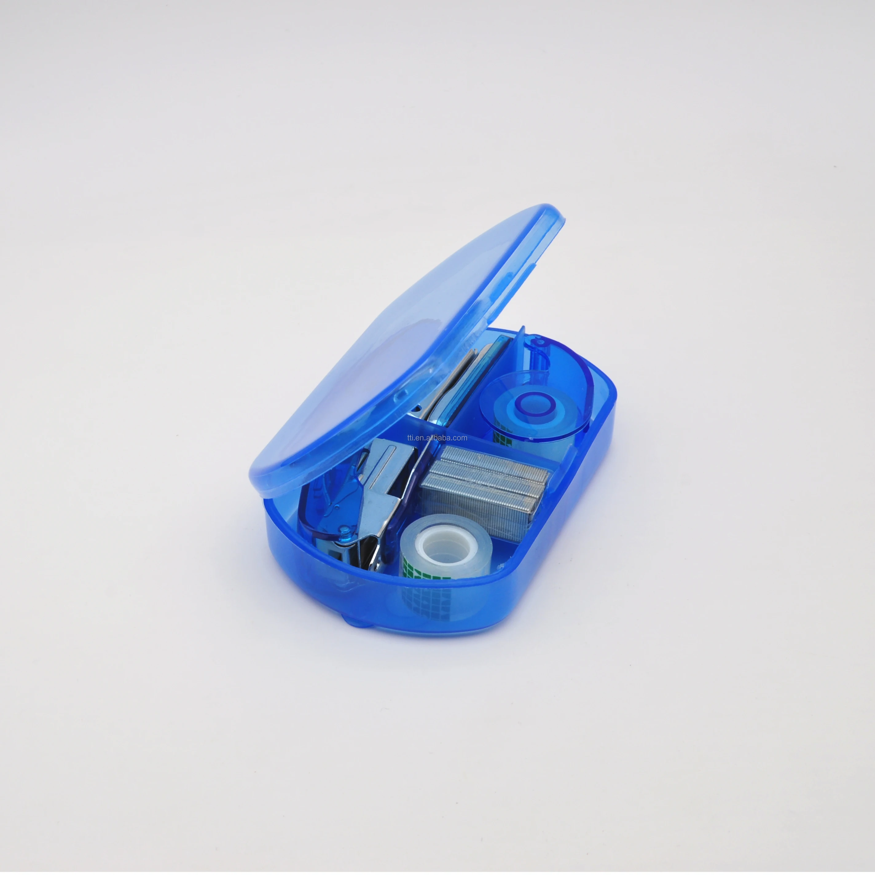 Wholesale 4 in 1 Plastic Box Mini Office Stationery tool Gift Set Custom Logo