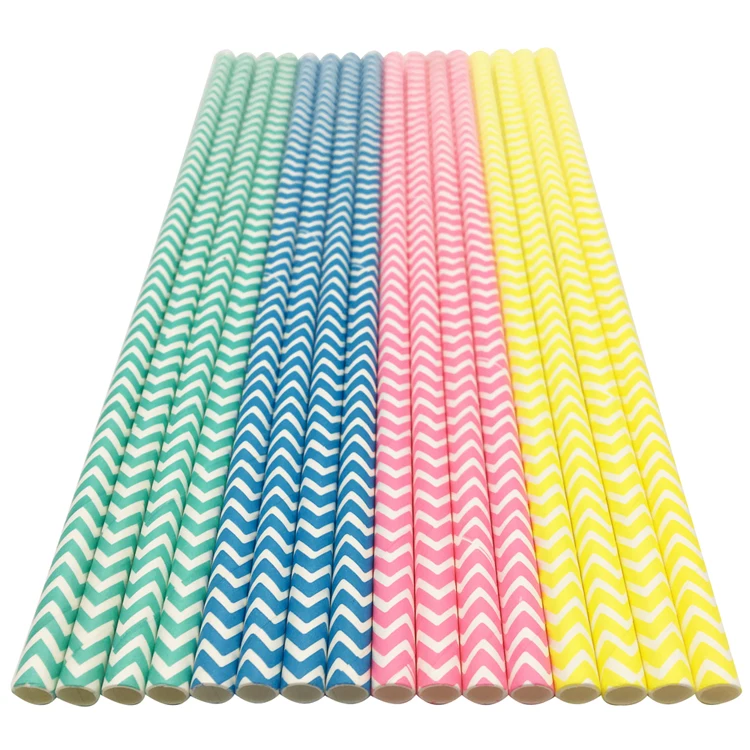 Ready Stock 100 pcs mixed packed Party Supplies Biodegradable Paper Drinking Straws