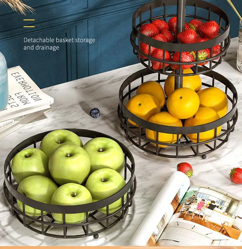 2024 Newest Luxury High Quality 3 Tier Countertop Fruit Basket Bowl