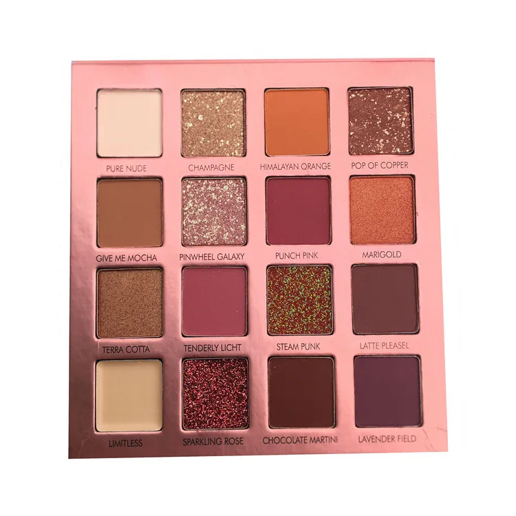 wholesale custom private label waterproof vegan high pigment 16 color eye shadow eyeshadow palette with mirror