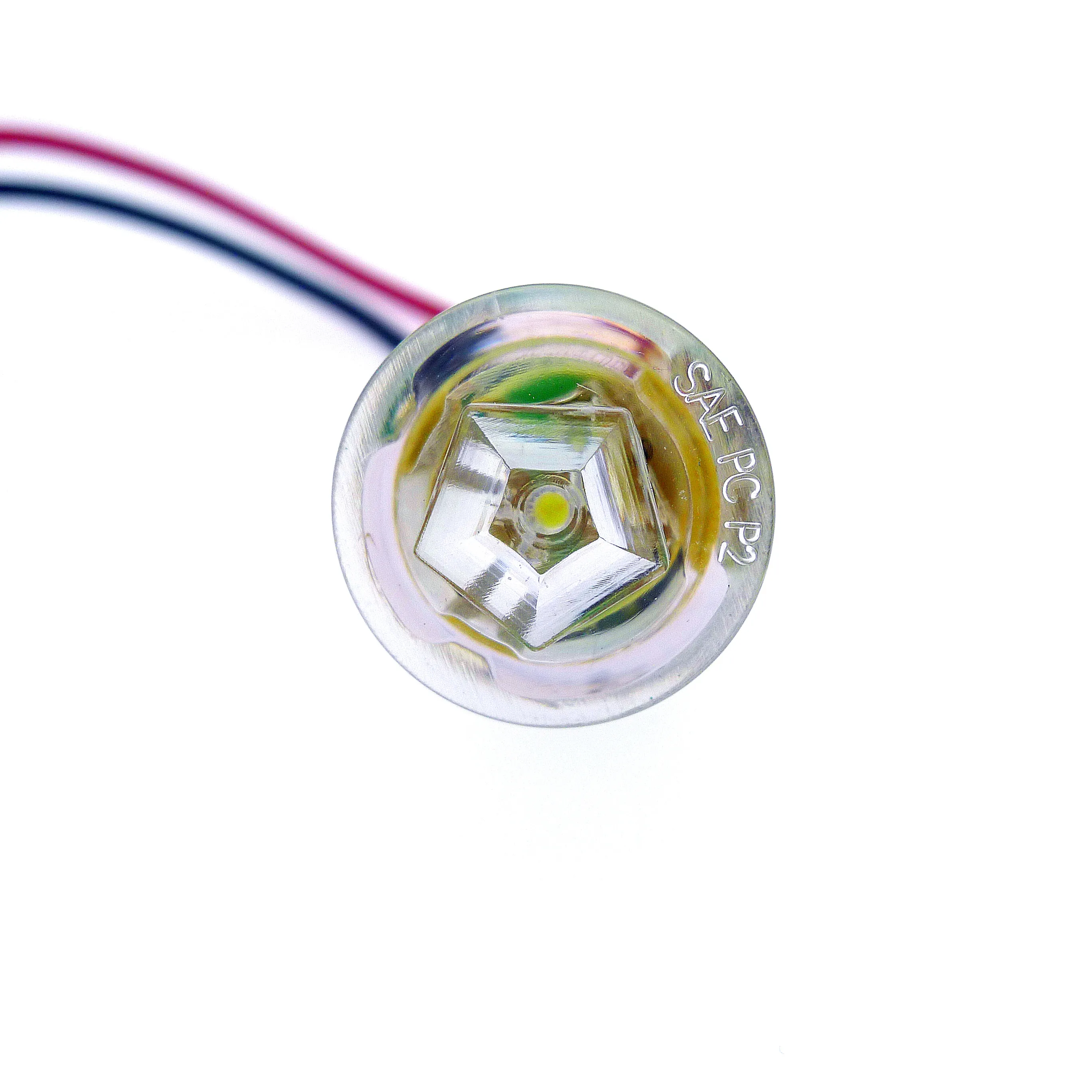 0.75 Inch Mini Round LED Marker & Clearance Light Trailer Side Marker Light Full Color Five-Pointed Star Light For Car Truck