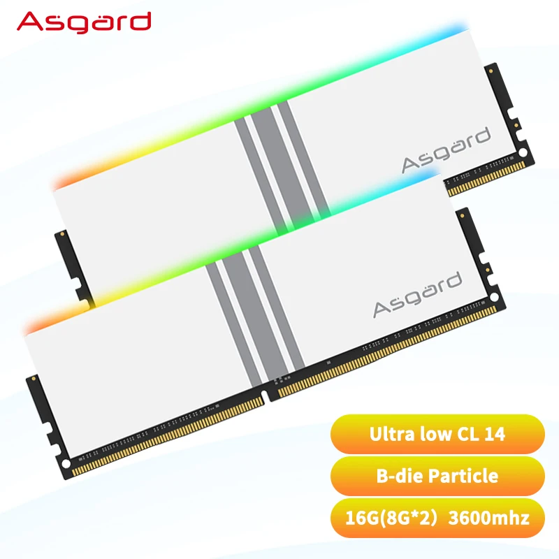 Оперативная память Asgard CL14 RGB 16 Гб (8GX2) ddr4 3600 МГц корпус с водяным охлаждением подсветка для игрового настольного