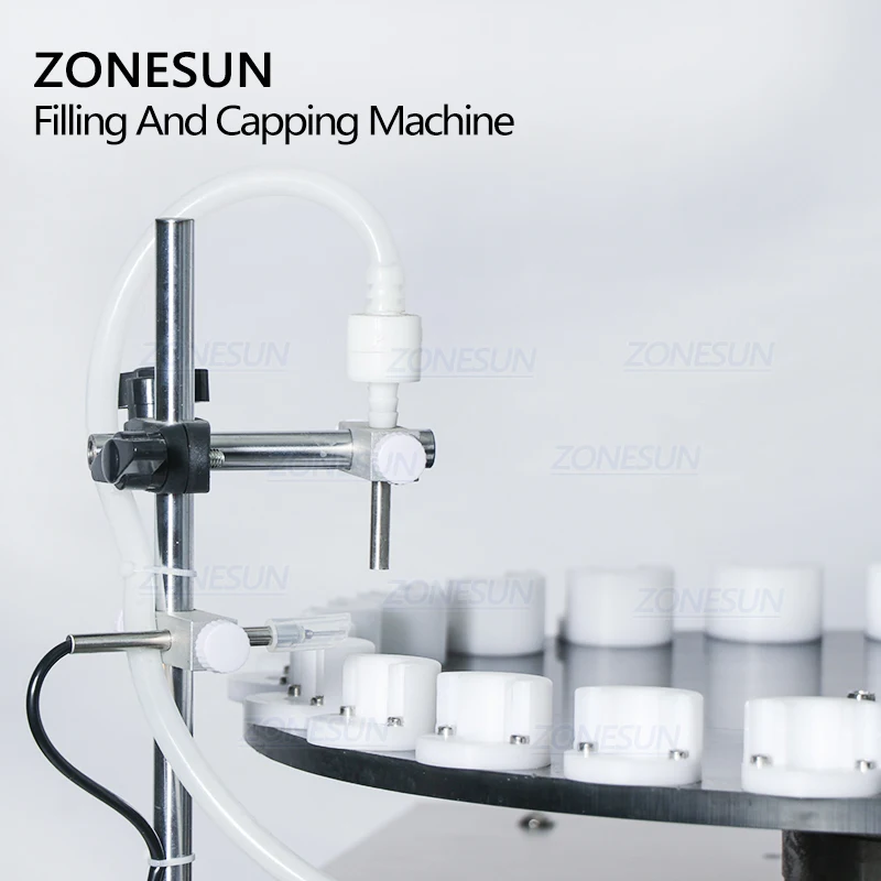  ZONESUN ZS-AFC1M Настольный моноблок с эфирным маслом Роторная автоматическая 2 в 1 маленькая машина для наполнения и укупорки стеклянных