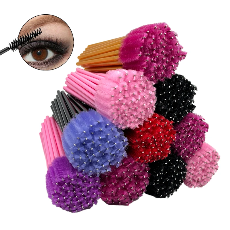 Bendable Solid Cleansing Tool Eyebrow Colorful Mini Disposable Eyelash Eye Applicator Mascara Extension Wand Brush Lash Spoolie