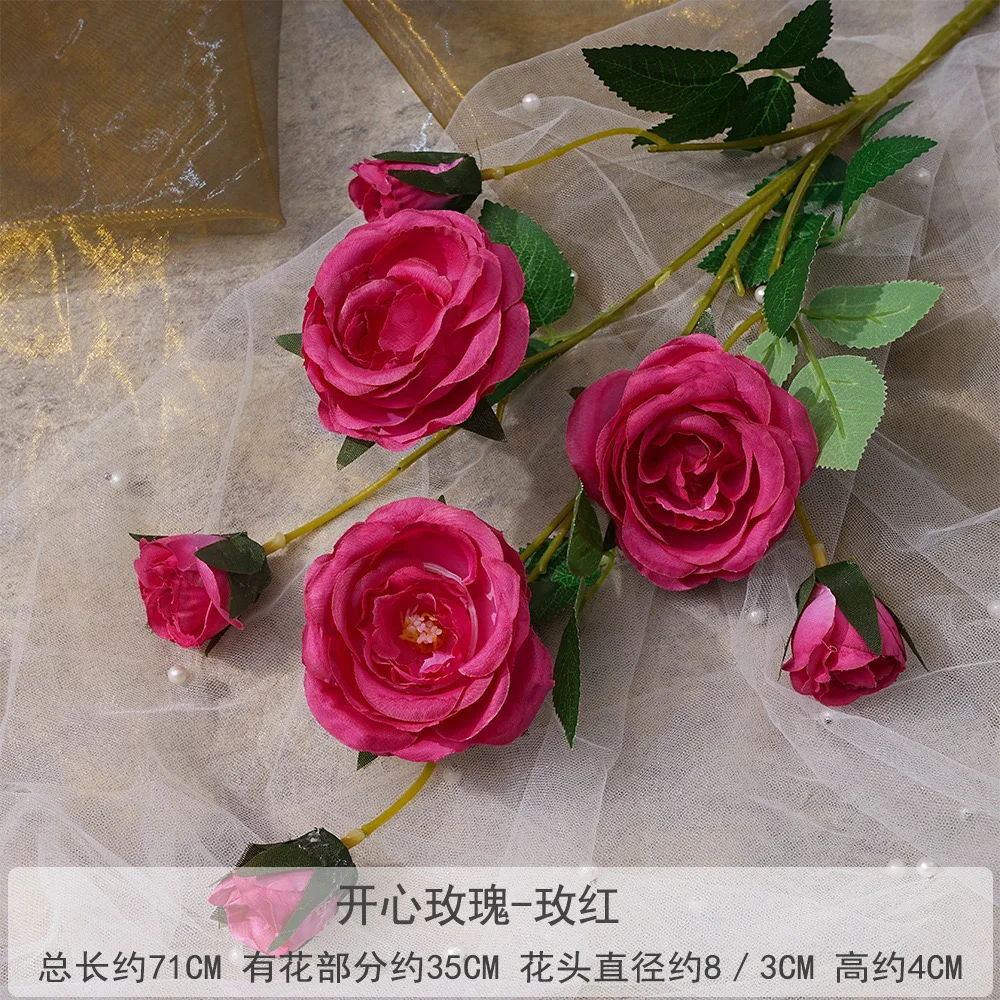 Decoration Artificial Rose Bud Silk Flower Bouquet Large White Roses Artificial Flower Silk Rose Wedding Bouquet