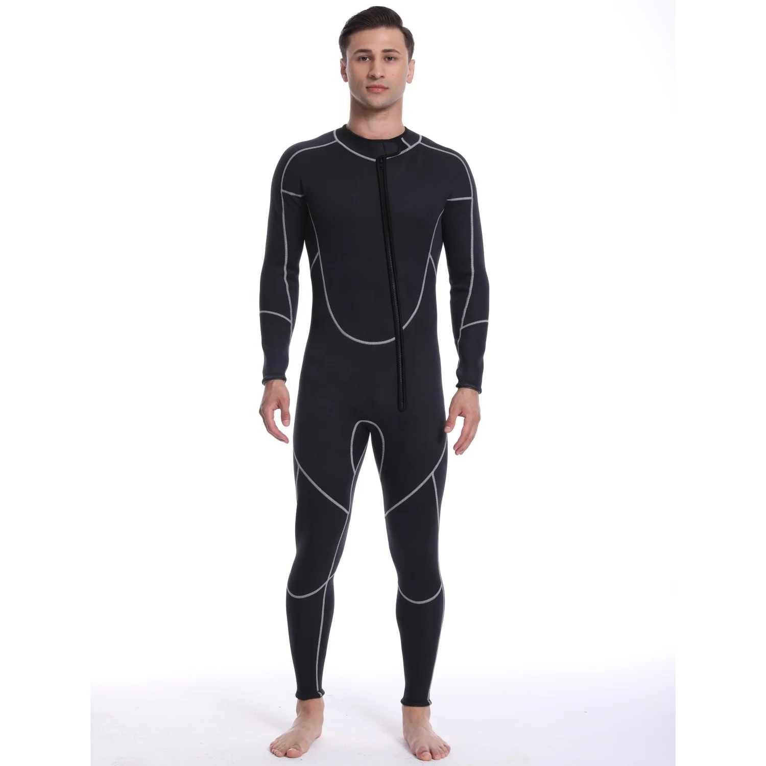 Custom 3mm 5mm 7mm Neoprene wetsuit men Adjustable one piece long sleeve surfing diving wetsuit